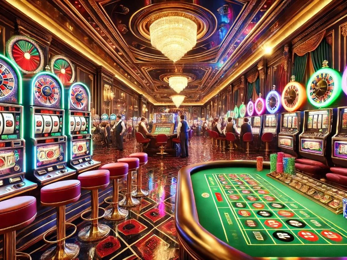 Visual permainan slot bertema dengan reel digital